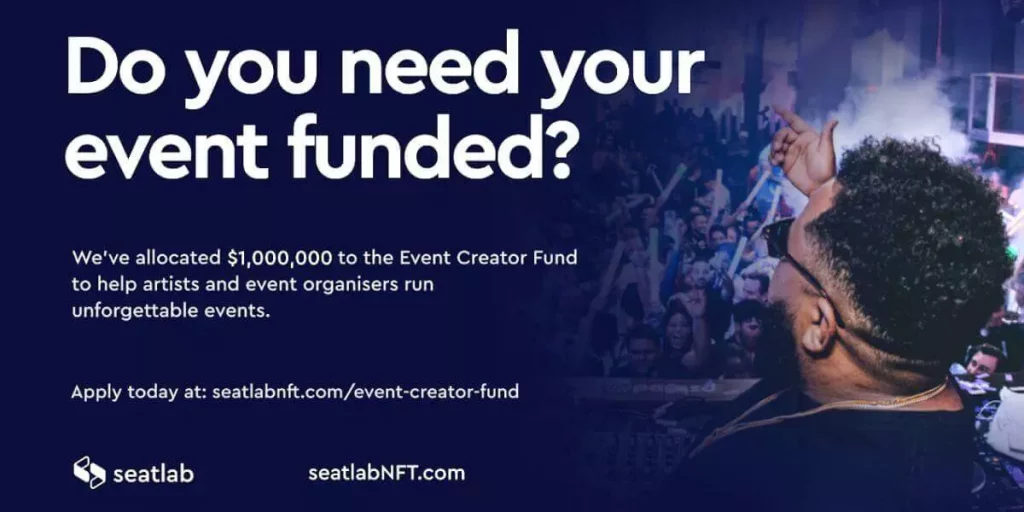 SeatlabNFT Announces $1,000,000 Event Creator Fund - SeatlabNFT seatlabnft-announces-1000000-event-creator-fund