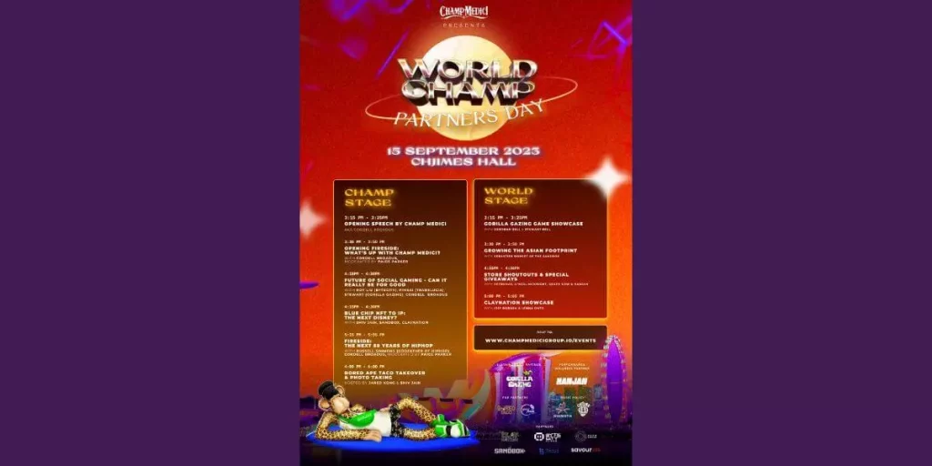 Cordell Broadus and Gushcloud launch the inaugural WORLD CHAMP at F1 Singapore; with a full day activation at Chijmes Hall - Cordell Broadus Cordell Broadus and Gushcloud launch the inaugural WORLD CHAMP at F1 Singapore; with a full day activation at Chijmes Hall