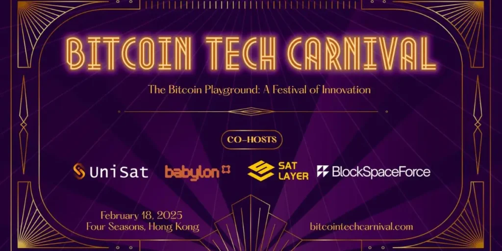 Bitcoin Tech Carnival announces inaugural Event: The World’s first Bitcoin Innovation Festival coming to Hong Kong