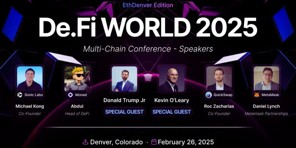 Donald Trump Jr. & Kevin O’Leary to Speak at DeFi World 2025, Highlighting US Blockchain Leadership
